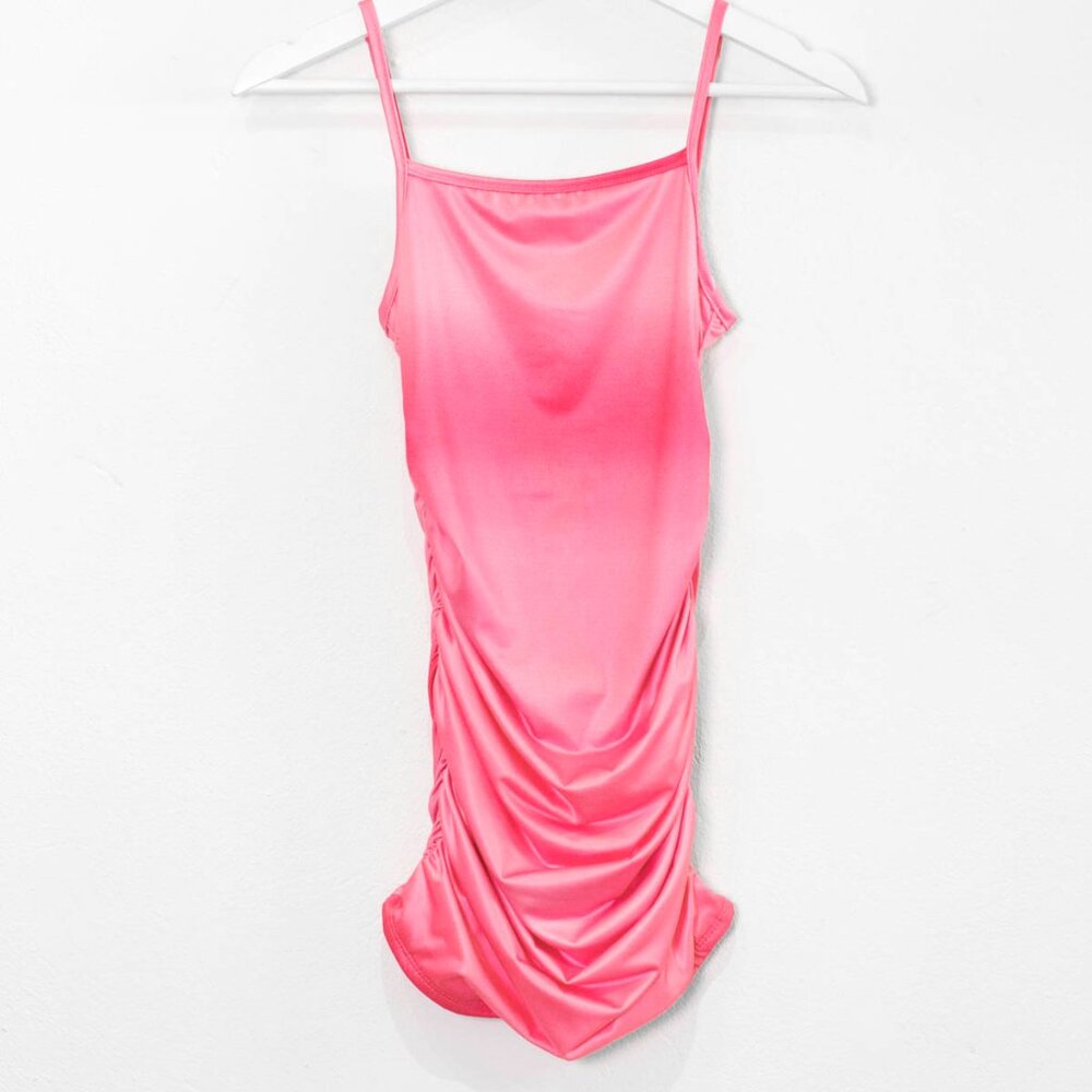NEW - Girls Pink ombre ruched dress